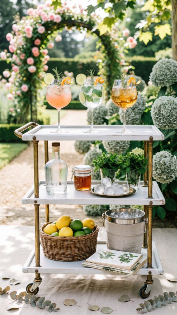 Set Up a Garden Party Bar Cart