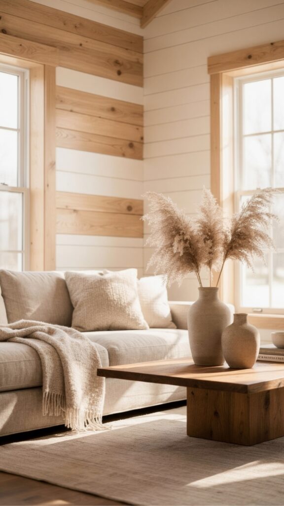 Shiplap Wall Panels for Rustic Warmth