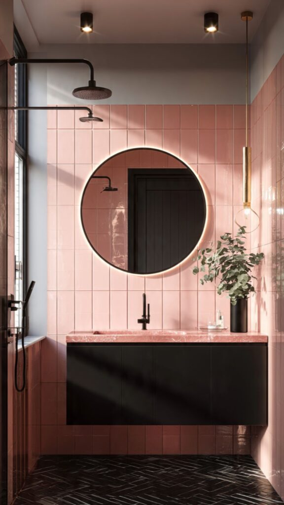 Small Pink and Black Bathroom Design Tips