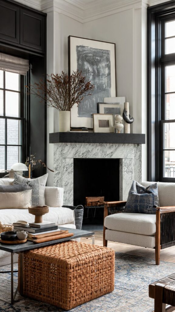 Treat Your Fireplace Wall as a Dedicated Art Zone