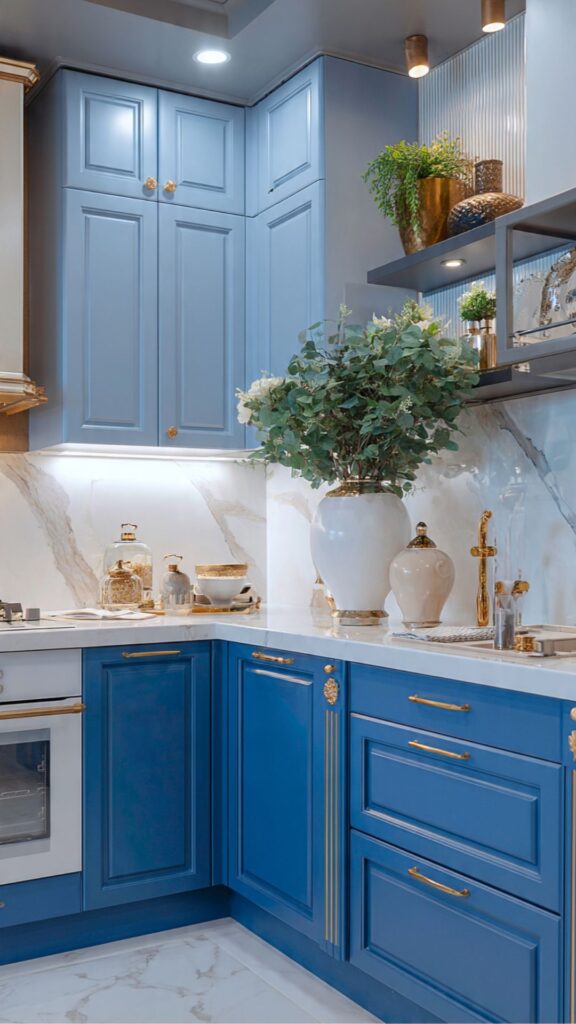 Two-Tone Blue Kitchen Cabinet Designs