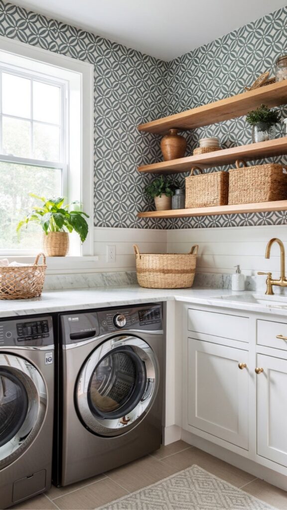 Use Bold Wallpaper or Shiplap