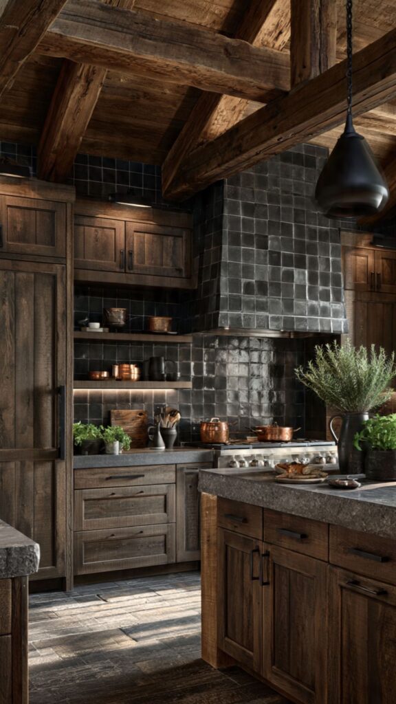 Use Dark Tile Backsplashes to Unify the Design