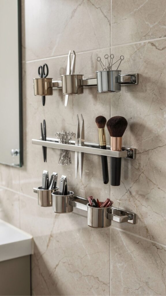 Use Magnetic Strips, Bathroom Storage Ideas