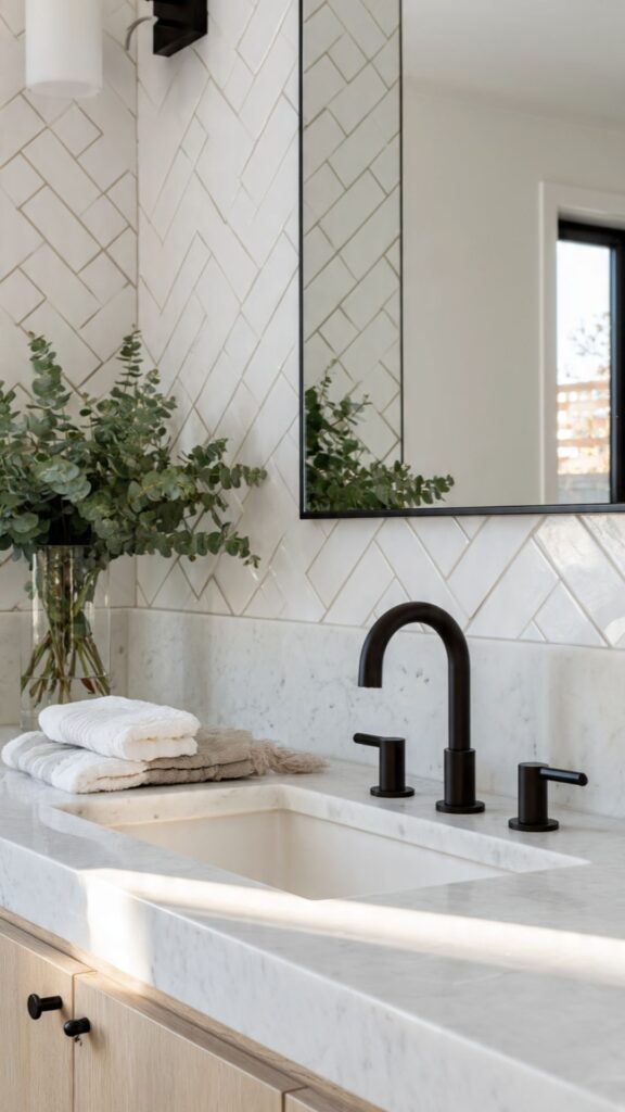 Use White Subway Tiles in Unexpected Layouts