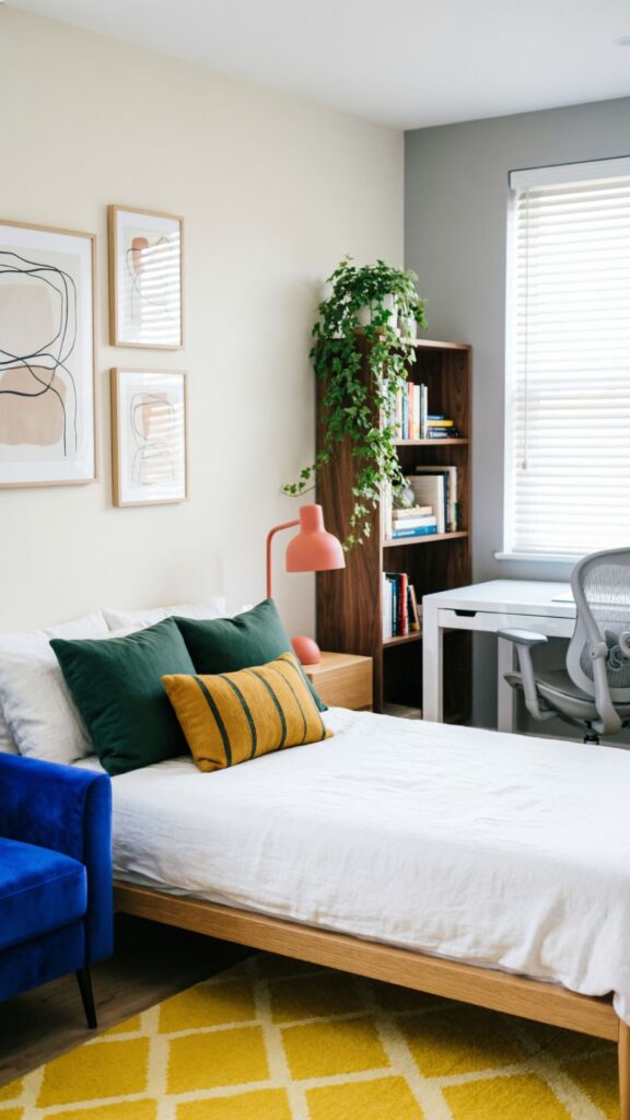 Use a Neutral Base With Bold Accent Colors