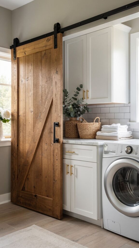 Use a Sliding Barn Door to Save Space