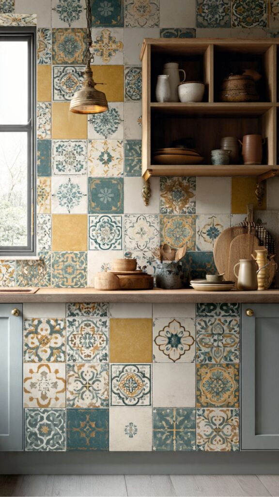 Vintage & Retro Tile-Effect Wallpaper