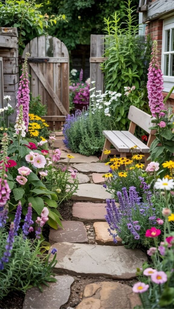 A Cottage Garden Nook With Wildflower Borders