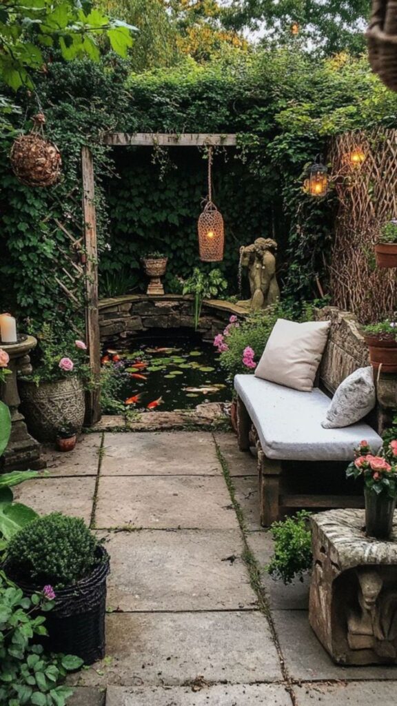 A Hidden Garden Nook Behind a Living Wall