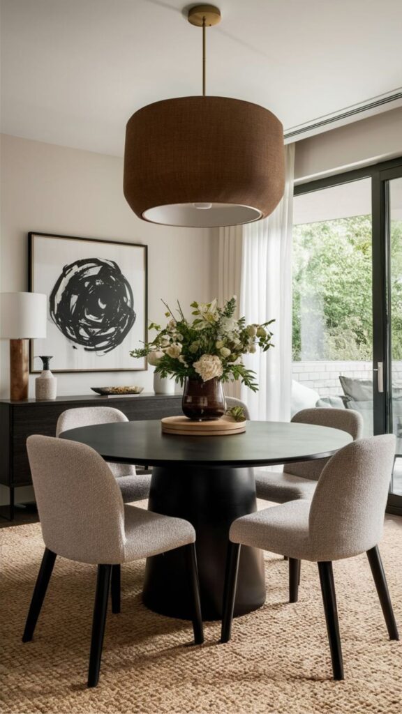 Black Round Dining Table