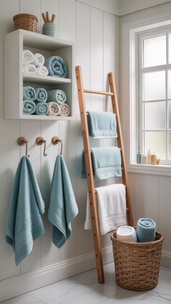 Color-Coded Towel Stacks