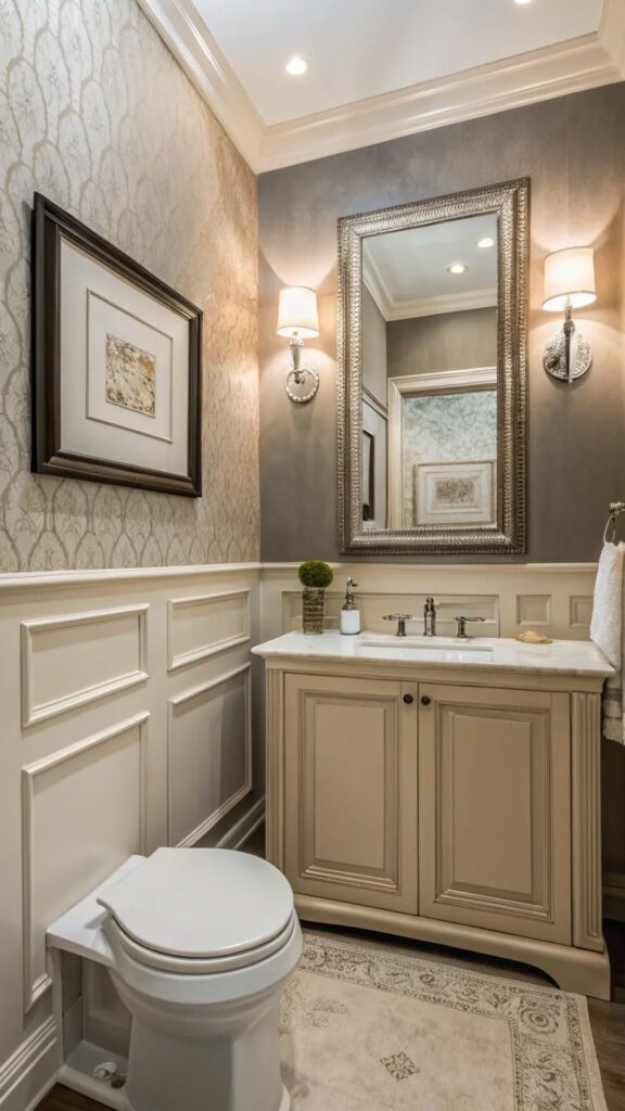 Combine Wallpaper with Wainscoting