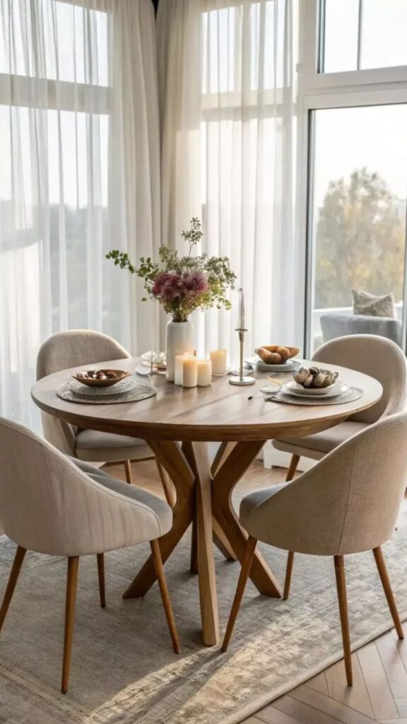 Extendable Round Dining Table