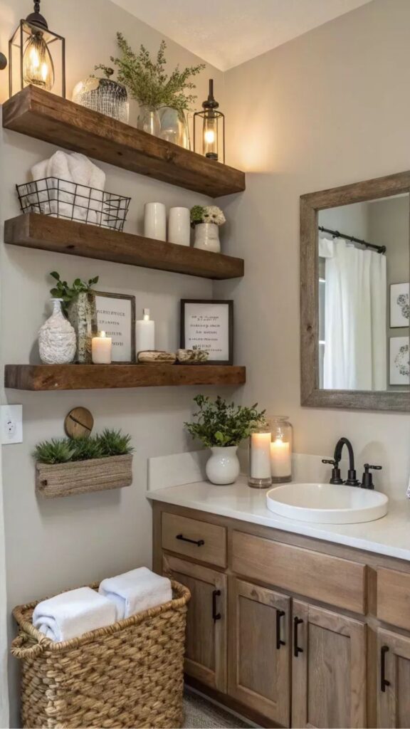 Floating Wood Shelves