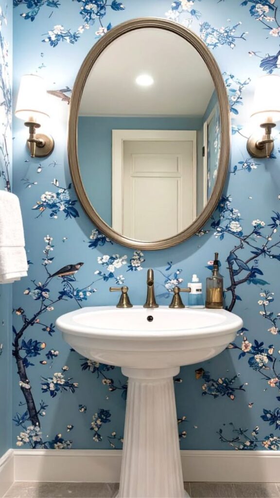 Incorporate Chinoiserie, Powder Room Wallpaper Ideas