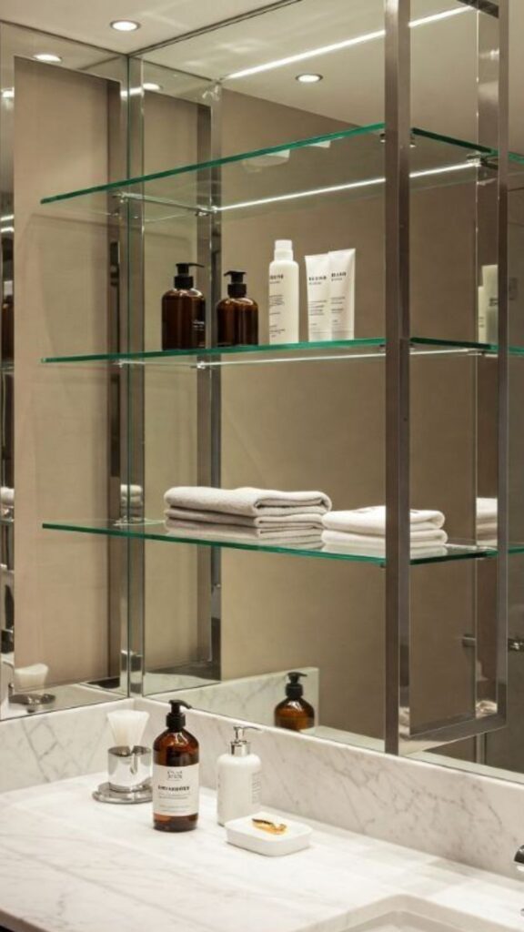 Mirror-Backed Shelving