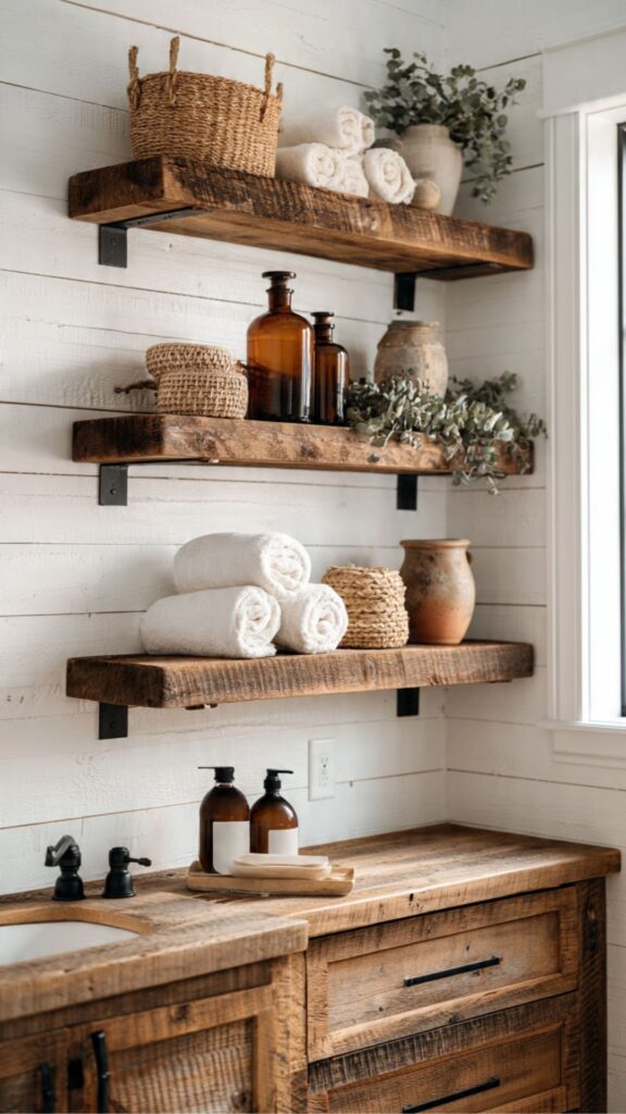 Open Wooden Shelving
