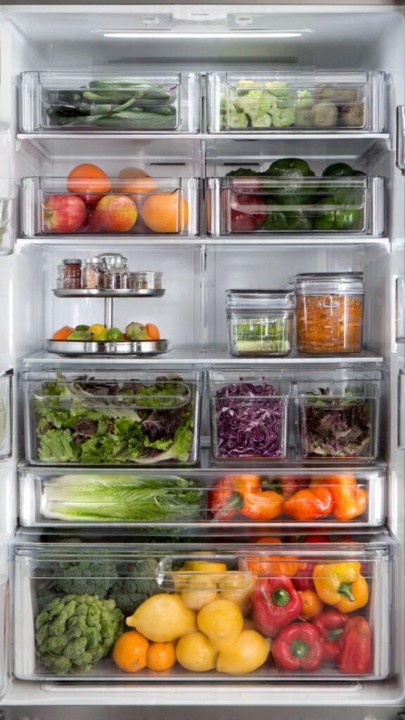 Organize the Refrigerator with Bins and Lazy Susans