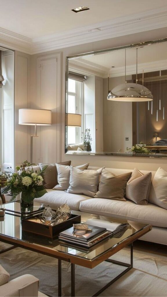 Oversized Mirror Above the Couch