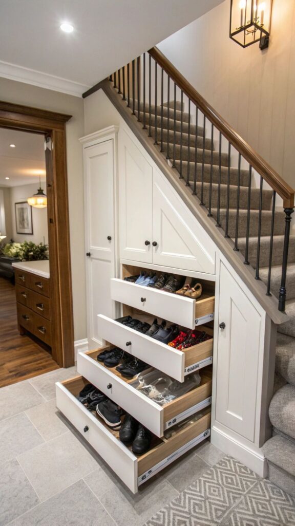 Pull-Out Drawers and Hidden Cabinet System