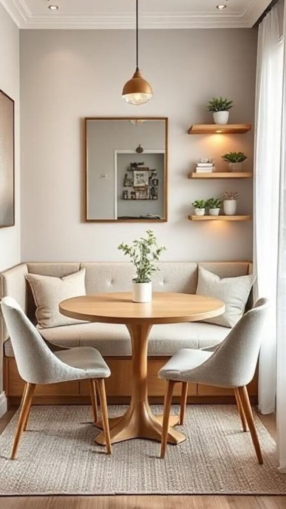 Round Dining Table with Bench Seating