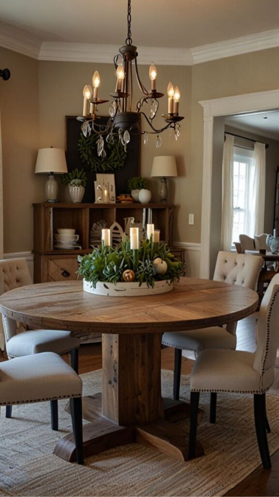 Round Farmhouse Dining Table