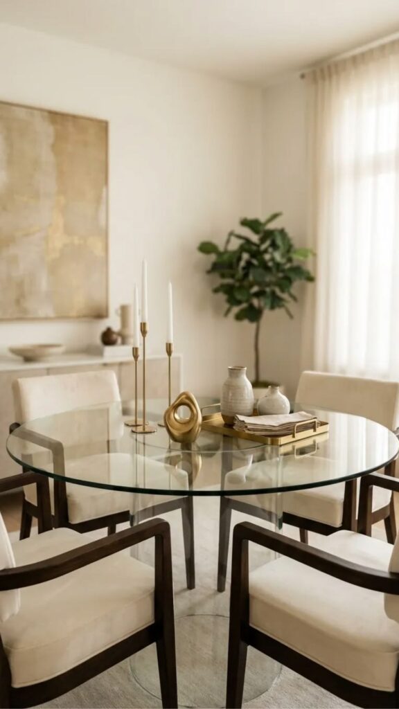 Round Glass Dining Table
