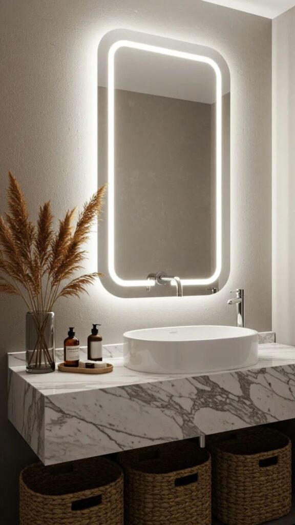 Smart Lighting Systems Over the Bathroom Mirror