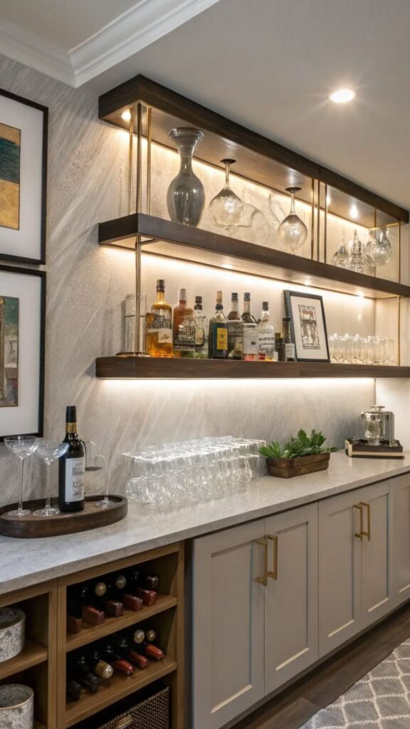 Style a Glassware and Bar Cart Display