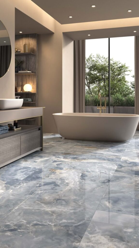 Use Large-Format Stone or Porcelain Tiles