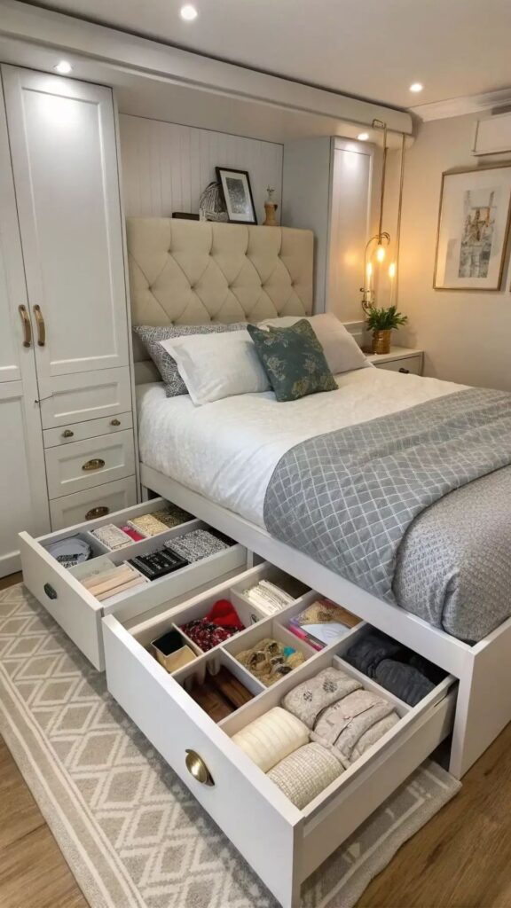 Use a Platform Bed with Built-In Storage