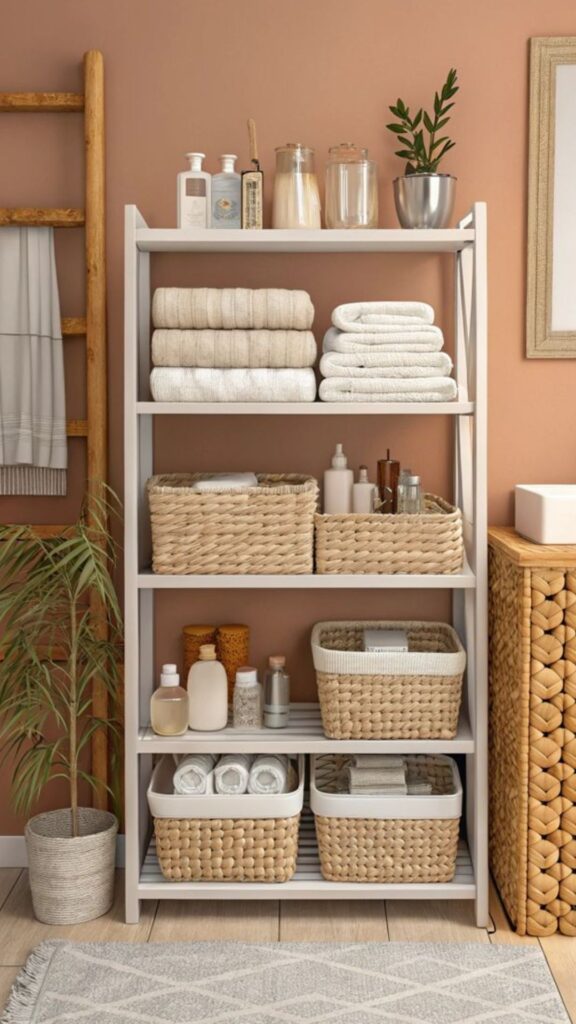 Woven Baskets on Open Shelves