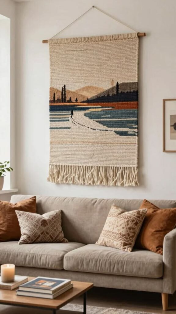 Woven Tapestry or Textile Wall Hanging