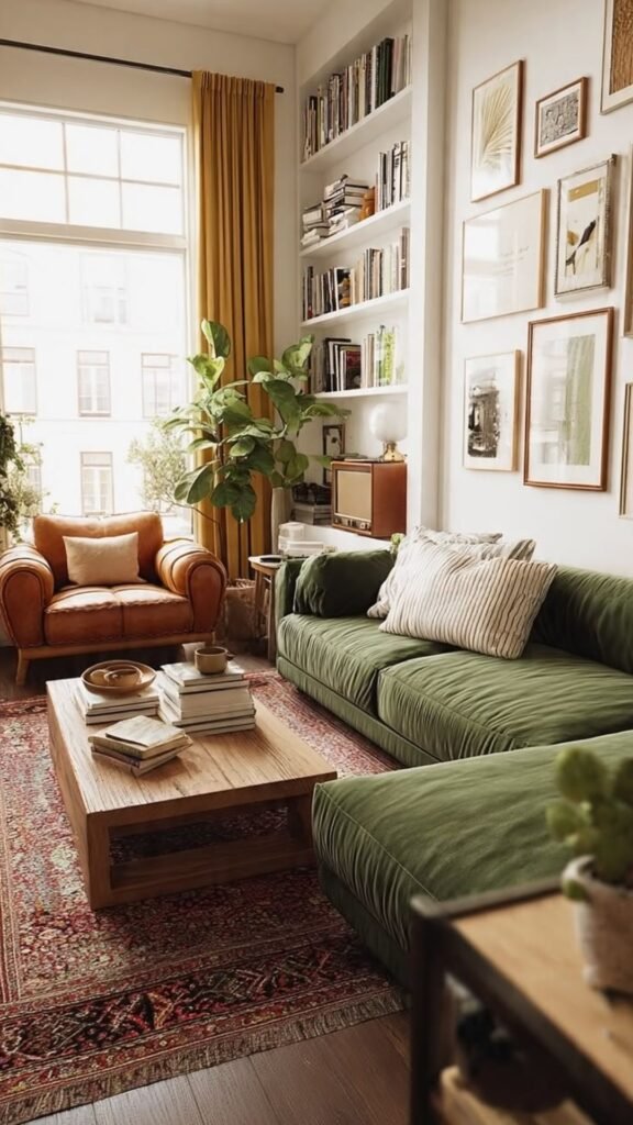 Anchor an Open-Concept Space with a Green Sectional