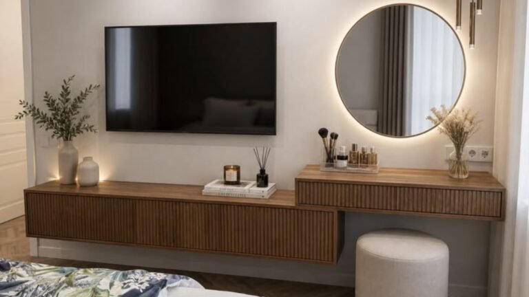 Bedroom Dresser Decor with TV