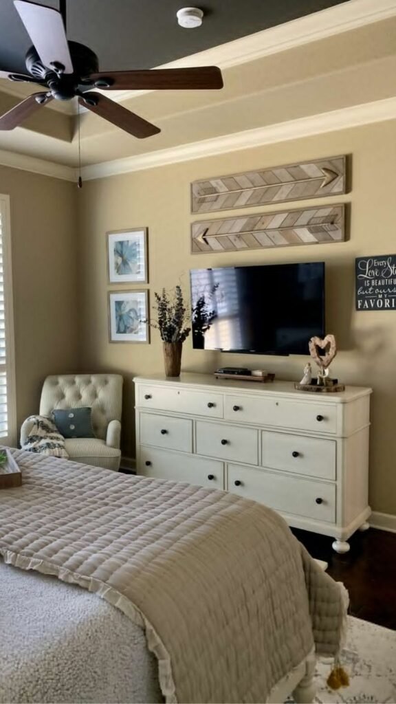 Coordinate Dresser Decor with Your Bedding, Not Just the Wall