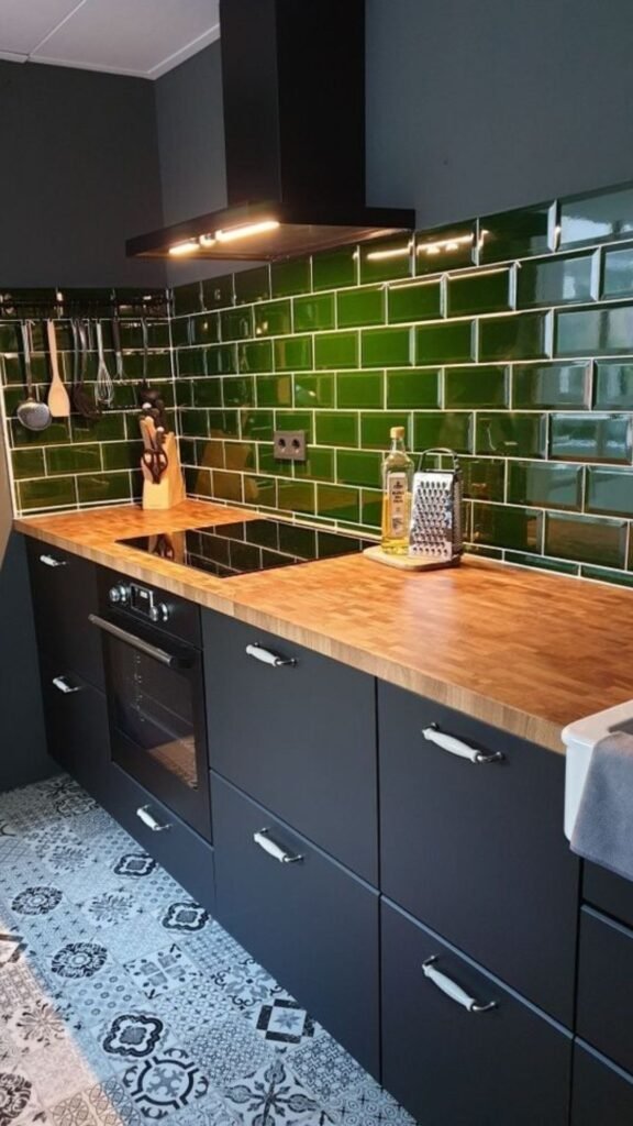 Deep Emerald Green Subway Tile