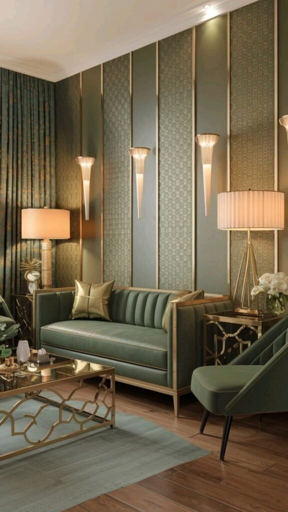 Layer Green with Metallic Gold or Brass