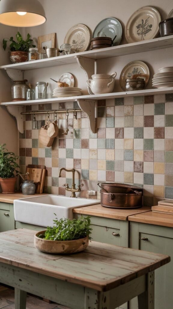 Mixed-Color Mosaic Backsplash
