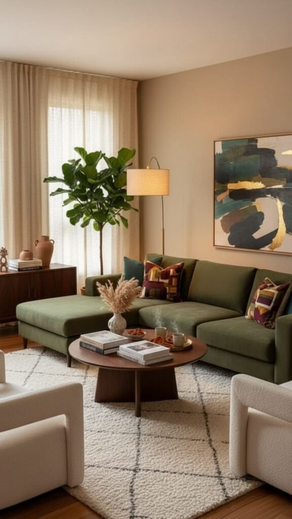 Pair Sage Green with Warm Wood Tones