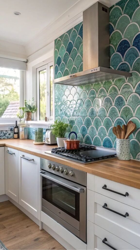 Turquoise and Teal Glass Tile